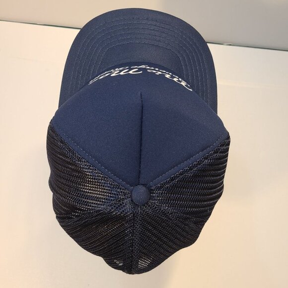 Vintage 90s Trucker Hat Mic Mac Beverage Room Screen Printed Mesh Adjustable Hat - Picture 6 of 8